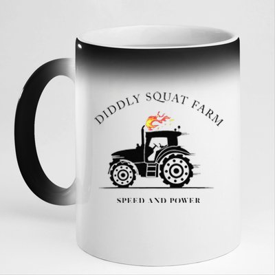 Funny Perfect Tractor Design Diddly Squat Farm Speed And Power Gift 11oz Black Color Changing Mug