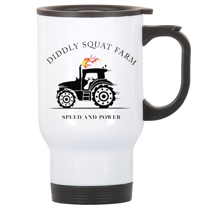 Funny Perfect Tractor Design Diddly Squat Farm Speed And Power Gift Stainless Steel Travel Mug