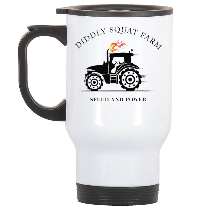 Funny Perfect Tractor Design Diddly Squat Farm Speed And Power Gift Stainless Steel Travel Mug