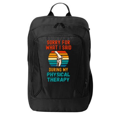 Funny Physical Therapy Surgery Recovery Knee Replacement City Backpack