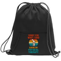 Funny Physical Therapy Surgery Recovery Knee Replacement Sweatshirt Cinch Pack Bag