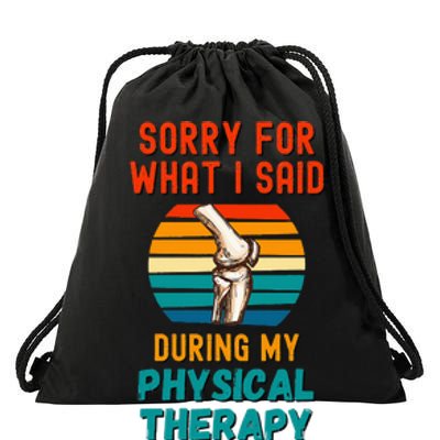 Funny Physical Therapy Surgery Recovery Knee Replacement Drawstring Bag