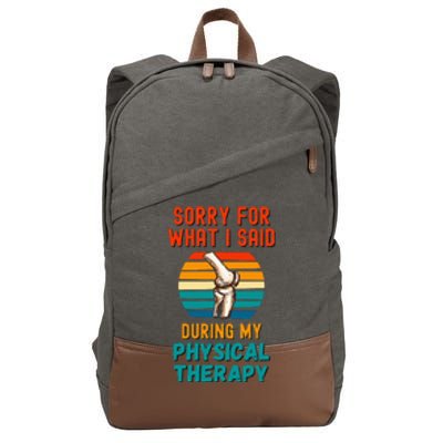 Funny Physical Therapy Surgery Recovery Knee Replacement Cotton Canvas Backpack