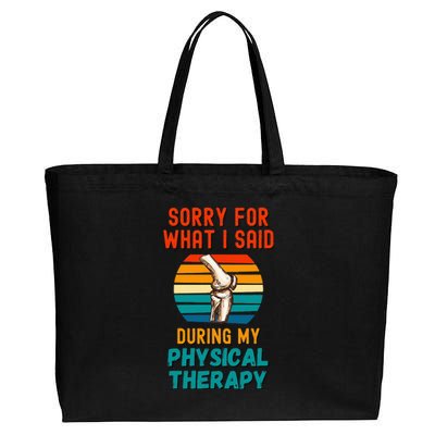 Funny Physical Therapy Surgery Recovery Knee Replacement Cotton Canvas Jumbo Tote