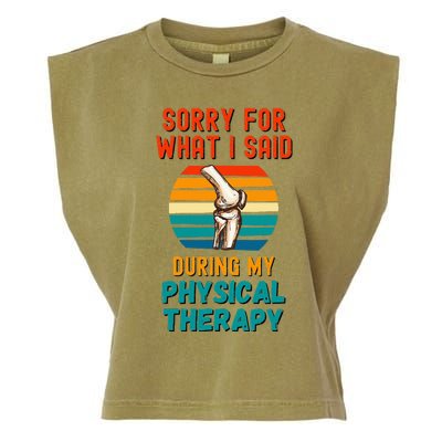 Funny Physical Therapy Surgery Recovery Knee Replacement Garment-Dyed Women's Muscle Tee