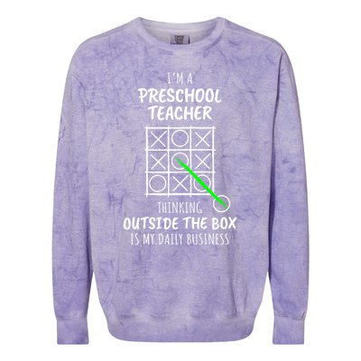 Funny Preschool Teacher Meaningful Gift Colorblast Crewneck Sweatshirt