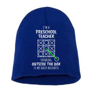 Funny Preschool Teacher Meaningful Gift Short Acrylic Beanie