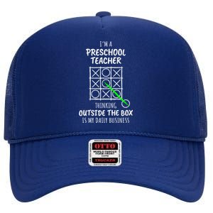 Funny Preschool Teacher Meaningful Gift High Crown Mesh Back Trucker Hat