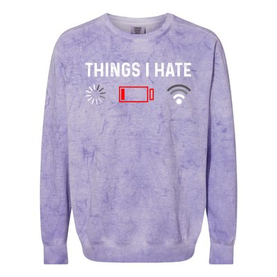 Funny Programmer Things I Hate Gamer Gift Colorblast Crewneck Sweatshirt