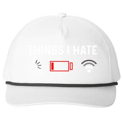 Funny Programmer Things I Hate Gamer Gift Snapback Five-Panel Rope Hat