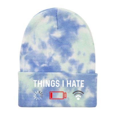 Funny Programmer Things I Hate Gamer Gift Tie Dye 12in Knit Beanie