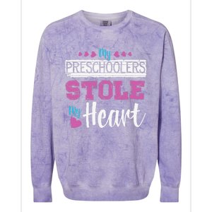 Funny Preschool Teacher Valentine's Day Gift Colorblast Crewneck Sweatshirt