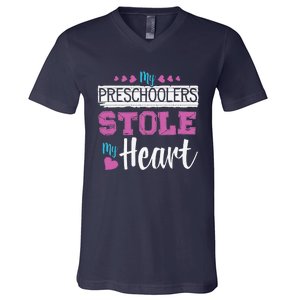 Funny Preschool Teacher Valentine's Day Gift V-Neck T-Shirt