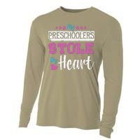 Funny Preschool Teacher Valentine's Day Gift Cooling Performance Long Sleeve Crew