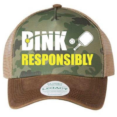 Funny Pickleball Team Clothing Dink Responsibly Legacy Tie Dye Trucker Hat