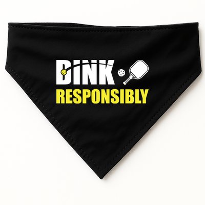 Funny Pickleball Team Clothing Dink Responsibly USA-Made Doggie Bandana