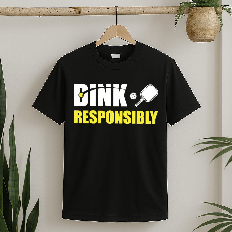 Funny Pickleball Team Clothing Dink Responsibly T-Shirt