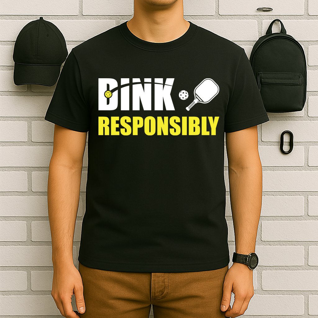 Funny Pickleball Team Clothing Dink Responsibly T-Shirt