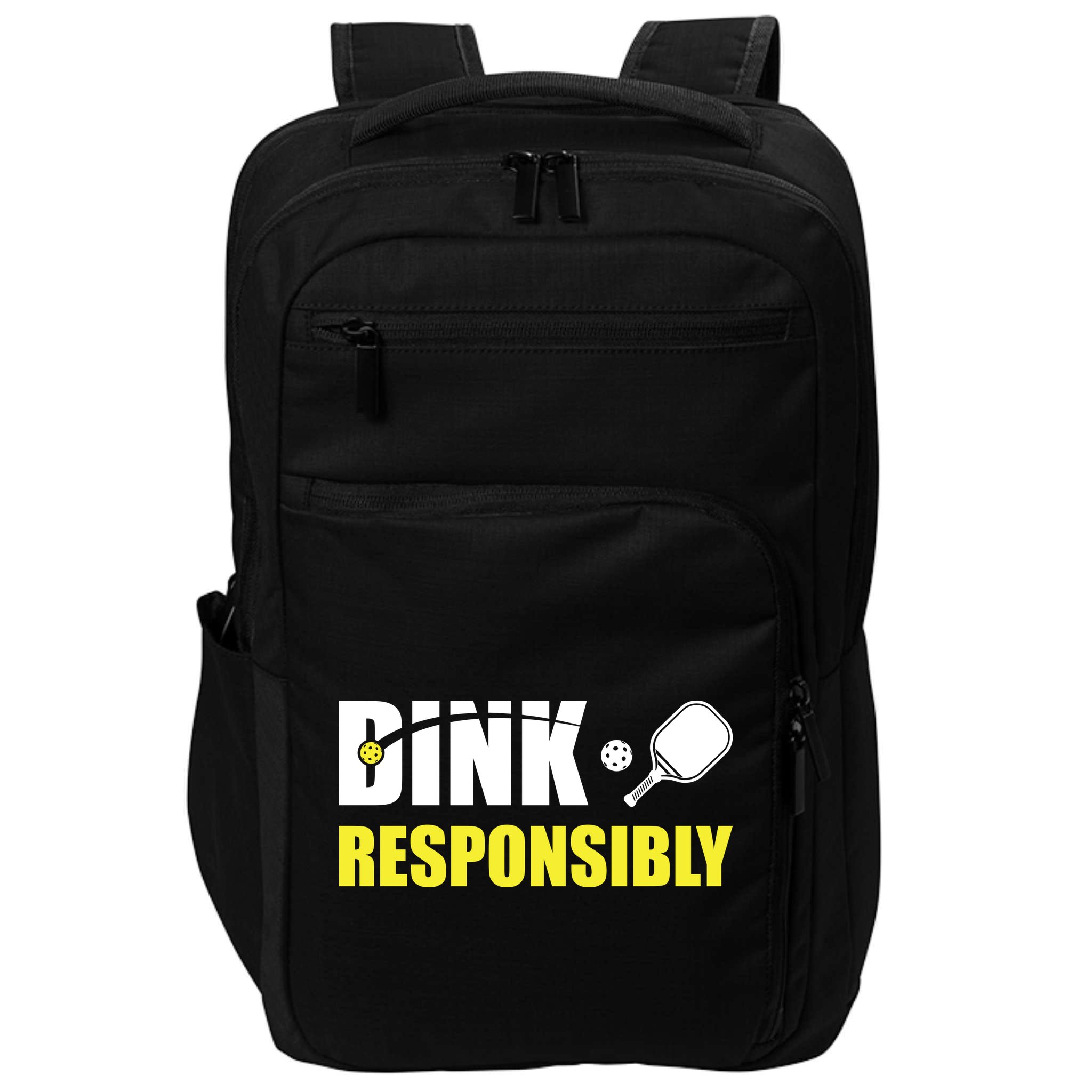 Funny Pickleball Team Clothing Dink Responsibly Impact Tech Backpack