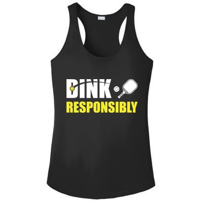 Funny Pickleball Team Clothing Dink Responsibly Ladies PosiCharge Competitor Racerback Tank