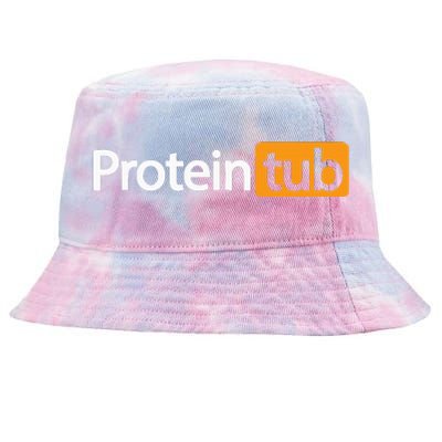 Funny Protein Tub Fun Adult Humor Joke Workout Fitness Gym Tie-Dyed Bucket Hat