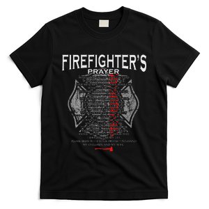 FirefighterS Prayer Thin Red Line T-Shirt