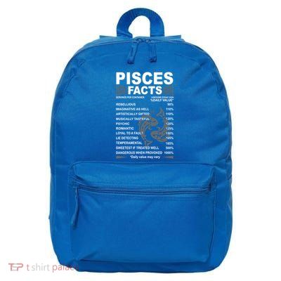Funny Pisces Tee Pisces Facts Awesome Zodiac Sign Gift 16 in Basic Backpack