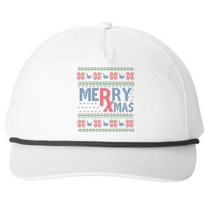 Funny Pharm Technician Xmas Pharmacist Ugly Christmas Cpht Gift Snapback Five-Panel Rope Hat