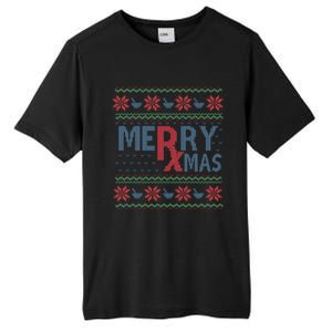 Funny Pharm Technician Xmas Pharmacist Ugly Christmas Cpht Gift Tall Fusion ChromaSoft Performance T-Shirt