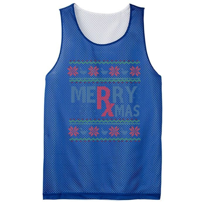 Funny Pharm Technician Xmas Pharmacist Ugly Christmas Cpht Gift Mesh Reversible Basketball Jersey Tank