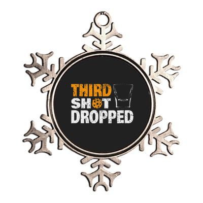 Funny Pickleball Third Shot Dropped Metallic Star Ornament