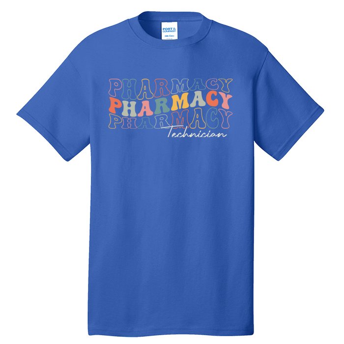 Funny Pharmacy Technician Pharmacy Squad Retro Groovy Gift Tall T-Shirt