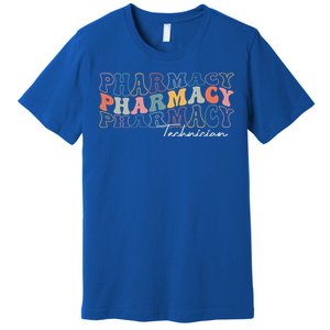 Funny Pharmacy Technician Pharmacy Squad Retro Groovy Gift Premium T-Shirt