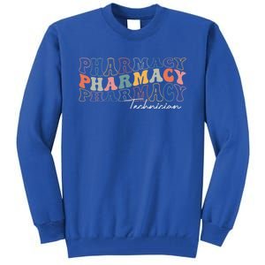 Funny Pharmacy Technician Pharmacy Squad Retro Groovy Gift Tall Sweatshirt