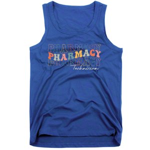 Funny Pharmacy Technician Pharmacy Squad Retro Groovy Gift Tank Top