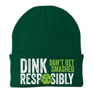 Funny Pickleball Team Clothing - Dink Responsibly Knit Cap Winter Beanie