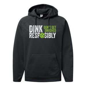 Funny Pickleball Team Clothing - Dink Responsibly Performance Fleece Hoodie