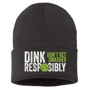 Funny Pickleball Team Clothing - Dink Responsibly Sustainable Knit Beanie