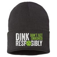 Funny Pickleball Team Clothing - Dink Responsibly Sustainable Knit Beanie