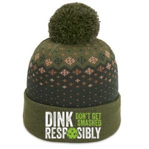 Funny Pickleball Team Clothing - Dink Responsibly The Baniff Cuffed Pom Beanie