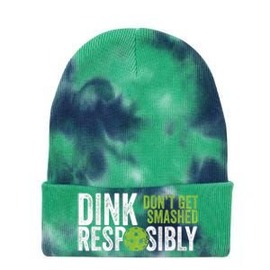 Funny Pickleball Team Clothing - Dink Responsibly Tie Dye 12in Knit Beanie