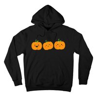 Festive Pumpkin Trio for Halloween and Autumn Hoodie