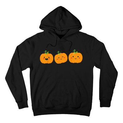 Festive Pumpkin Trio for Halloween and Autumn Hoodie