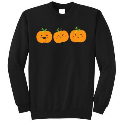 Festive Pumpkin Trio for Halloween and Autumn Sweatshirt