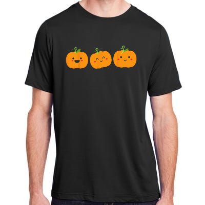 Festive Pumpkin Trio for Halloween and Autumn Adult ChromaSoft Performance T-Shirt