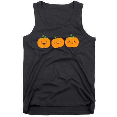 Festive Pumpkin Trio for Halloween and Autumn Tank Top