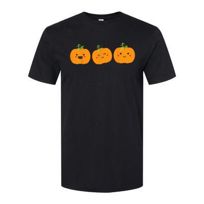 Festive Pumpkin Trio for Halloween and Autumn Softstyle CVC T-Shirt