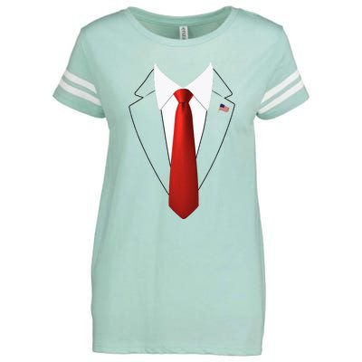 Funny President Trump Suit Lazy Halloween Enza Ladies Jersey Football T-Shirt