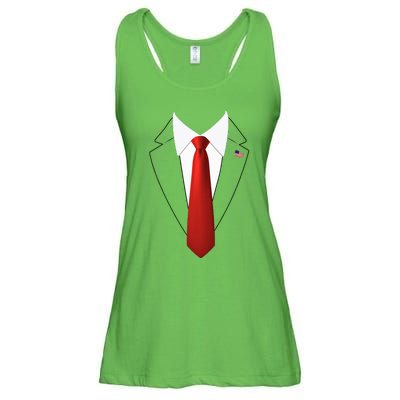 Funny President Trump Suit Lazy Halloween Ladies Essential Flowy Tank