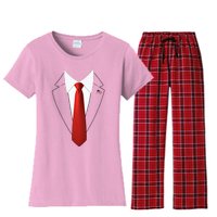 Funny President Trump Suit Lazy Halloween Women's Flannel Pajama Set